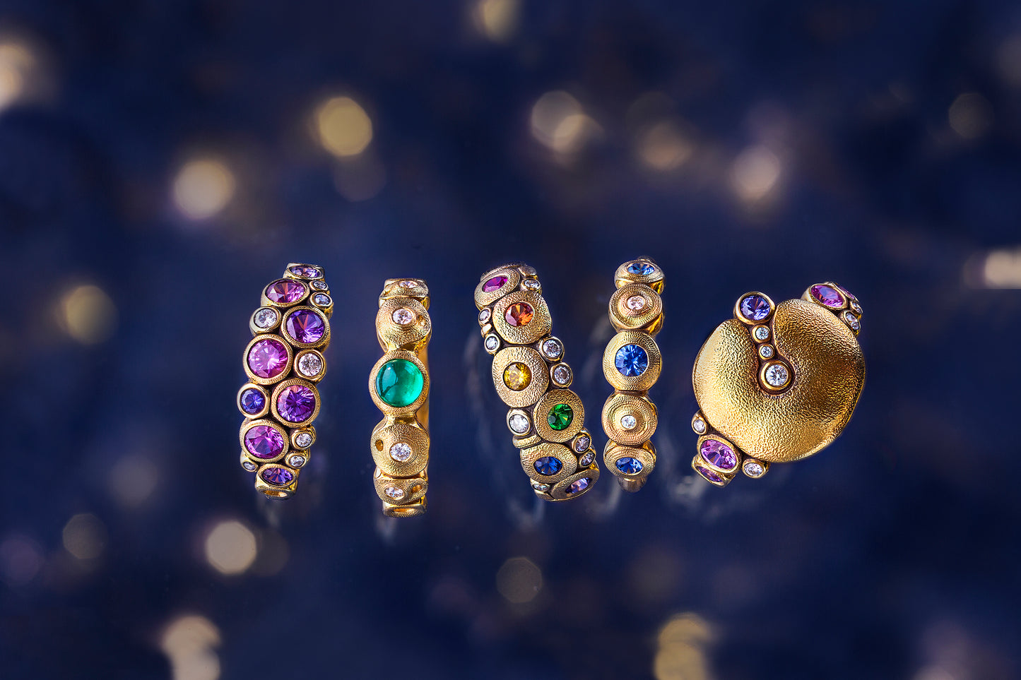 multiple gemstone rings