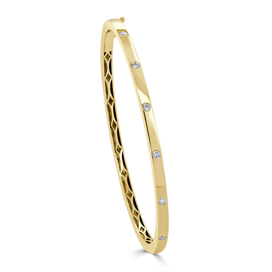 gold bangle with diamonds