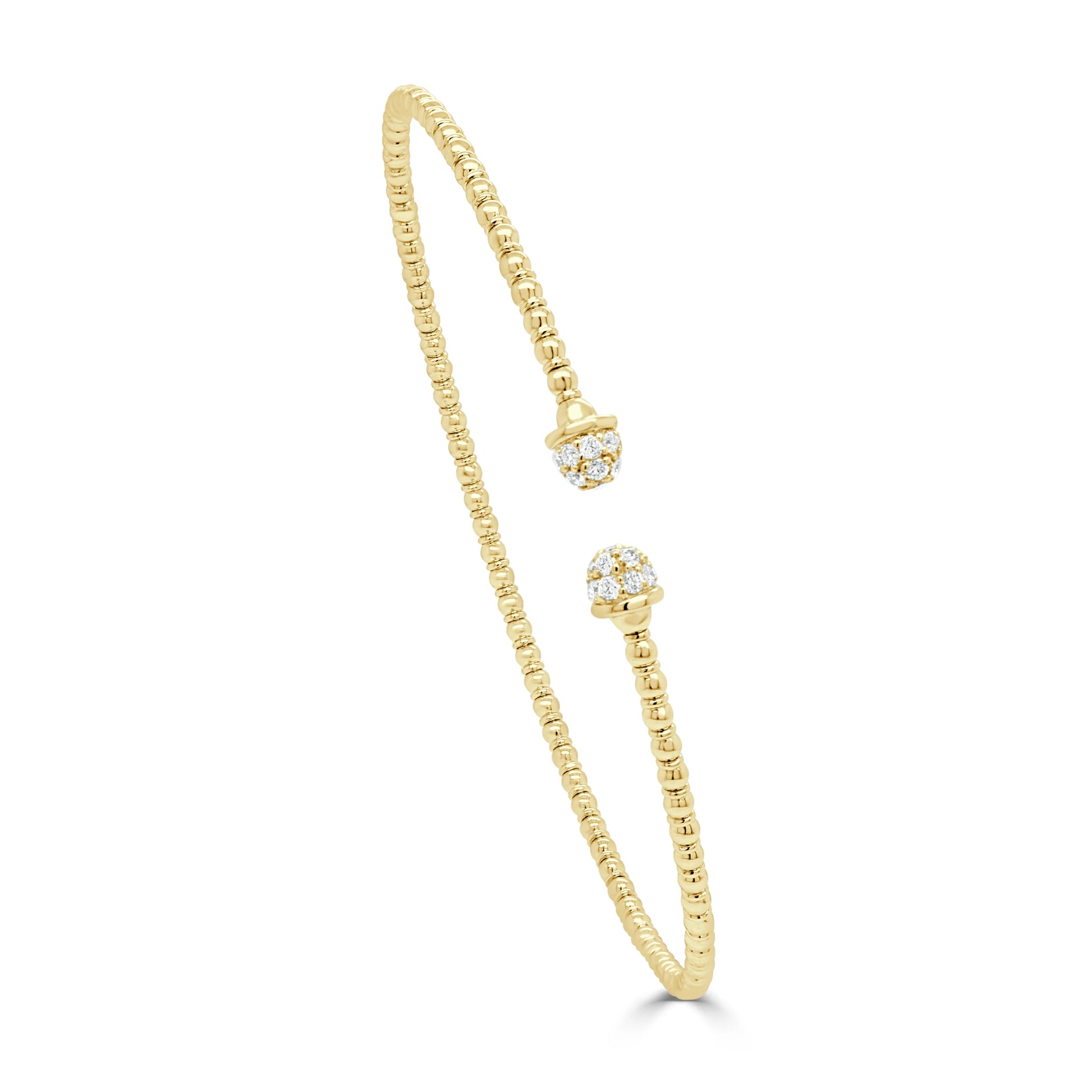 gold bracelet with diamonds at the ends