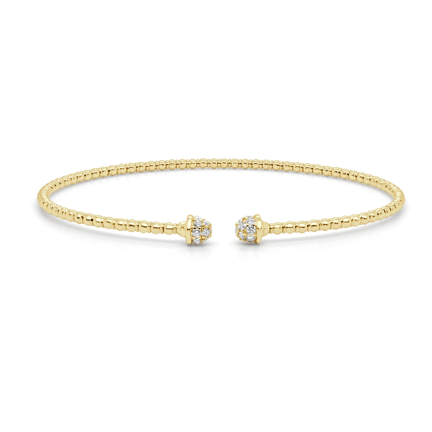 gold bracelet with diamonds at the ends