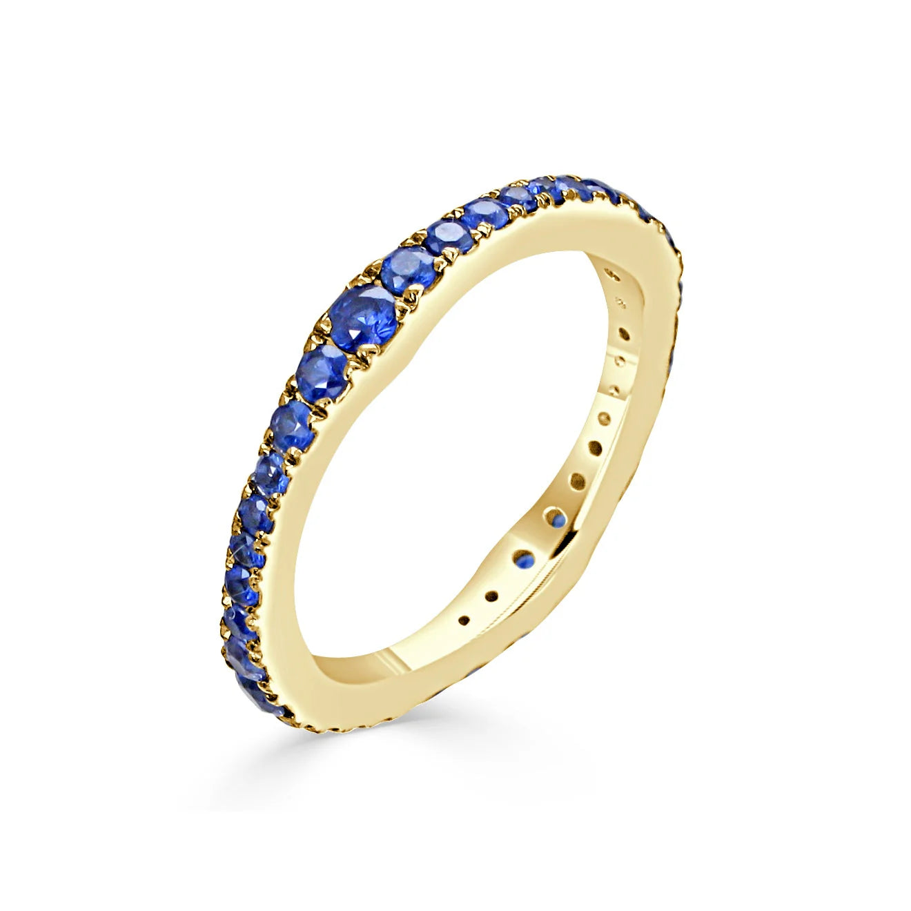 gold ring with blue sapphires