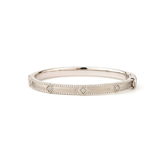 silver bangle with diamonds