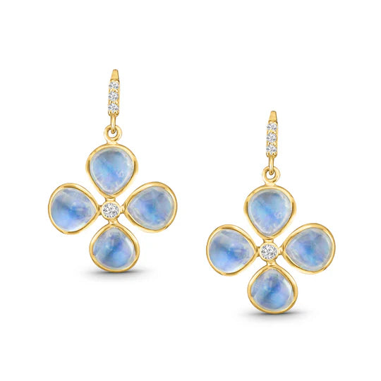 moonstone earrings with diamonds in the middle