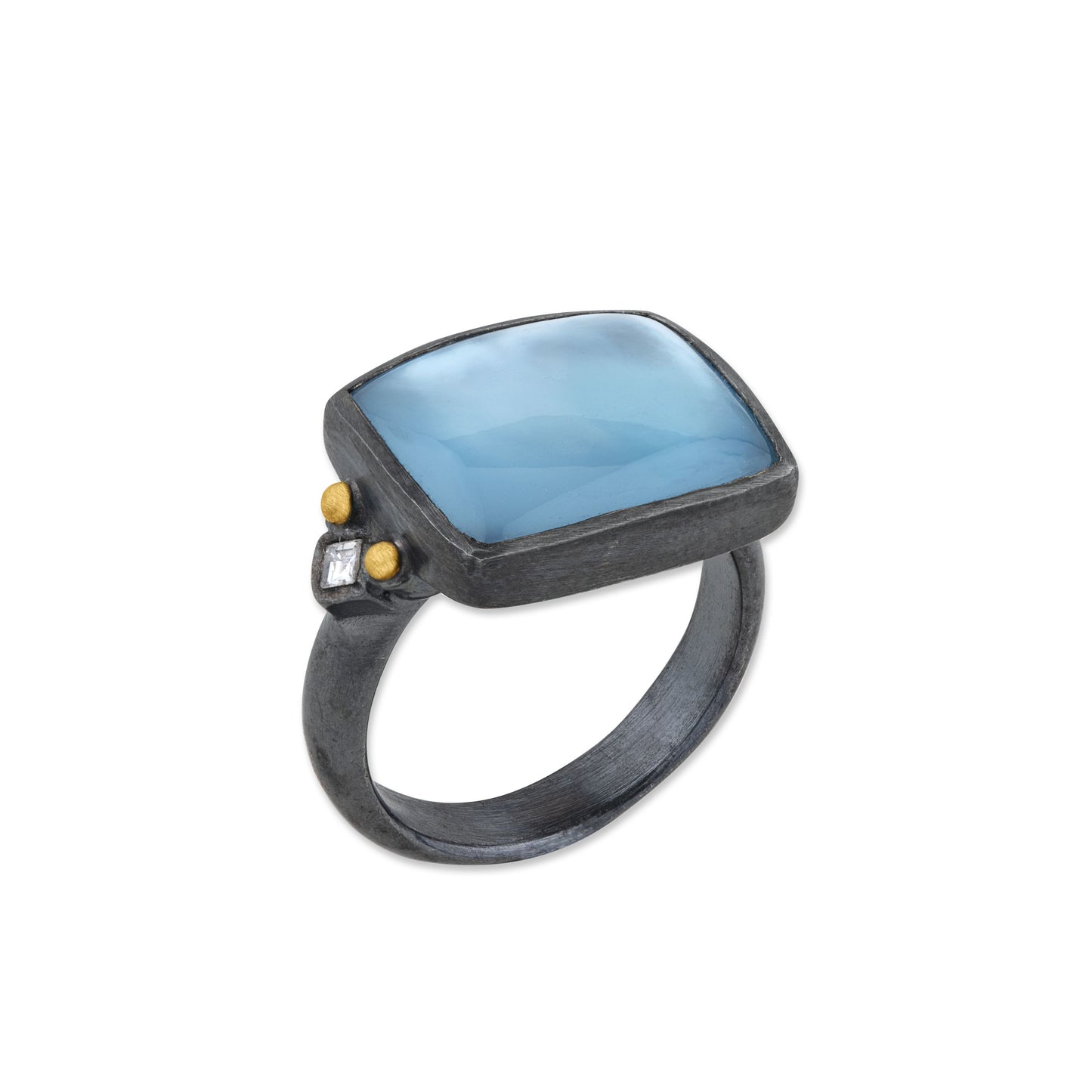 Kami Rectangular Blue Topaz Ring