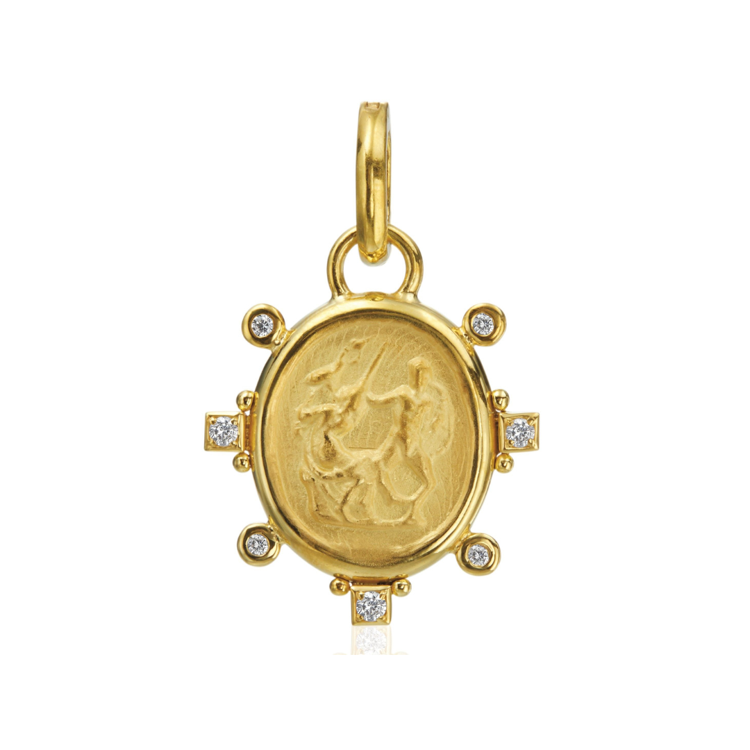 gold pendant with diamonds 