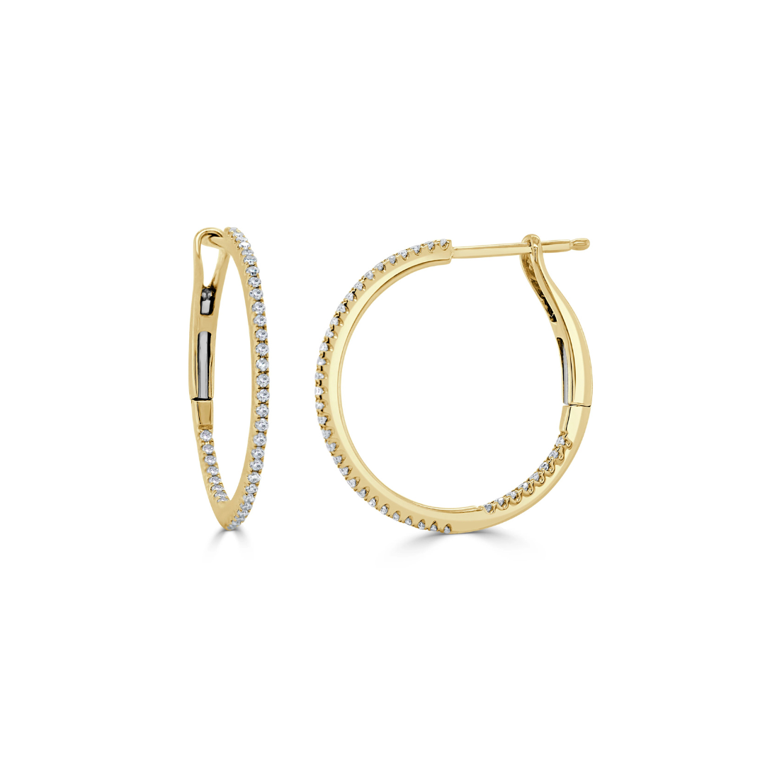 gold hoops with diamonds