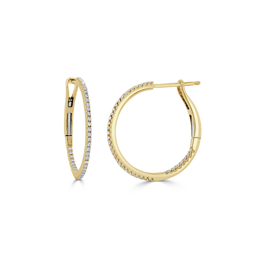 gold hoops with diamonds