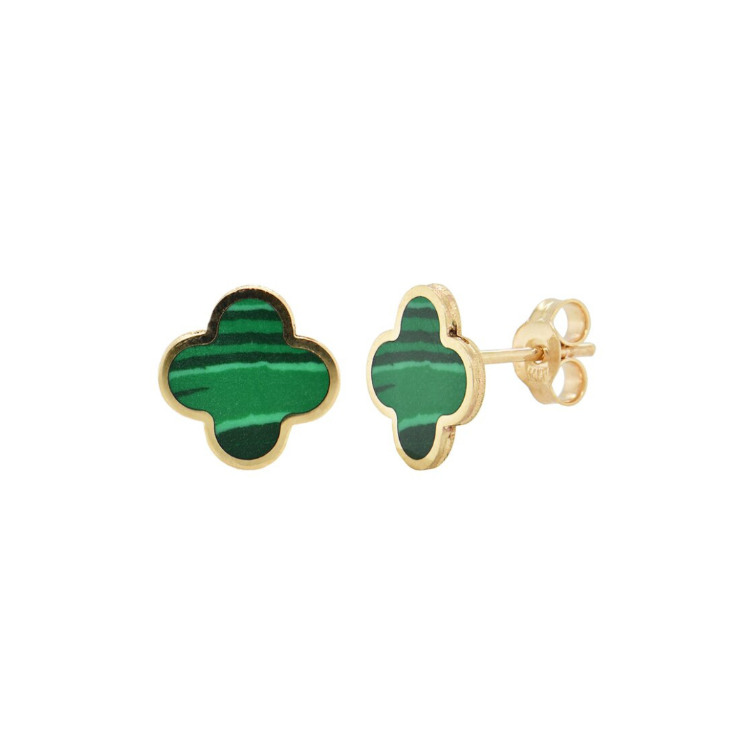 green colored clover earrings