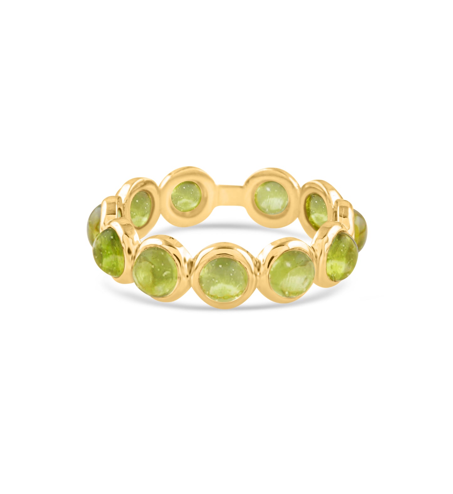 green colored gemstone ring with gold band