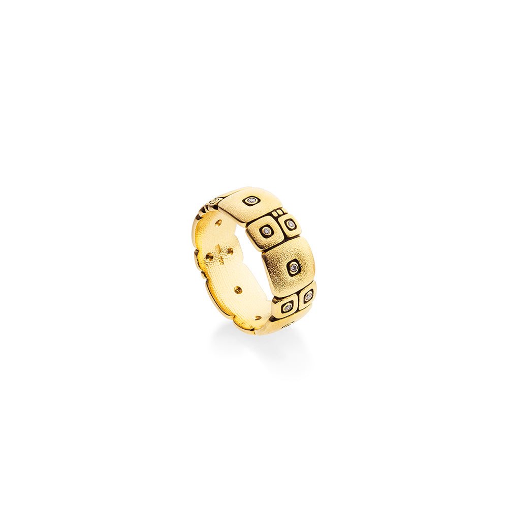 gold ring with diamonds