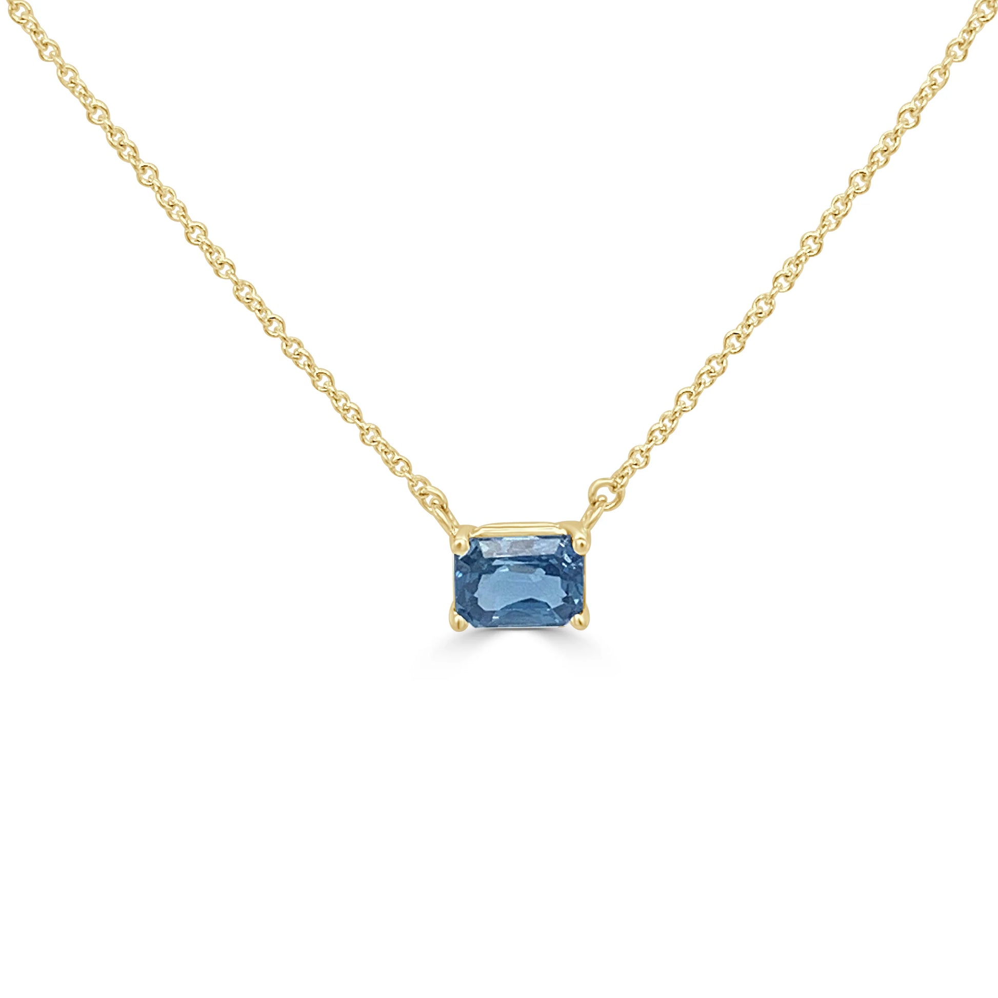 blue sapphire necklace with gold chain 