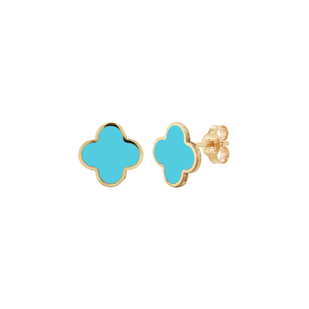 turquoise clover earrings