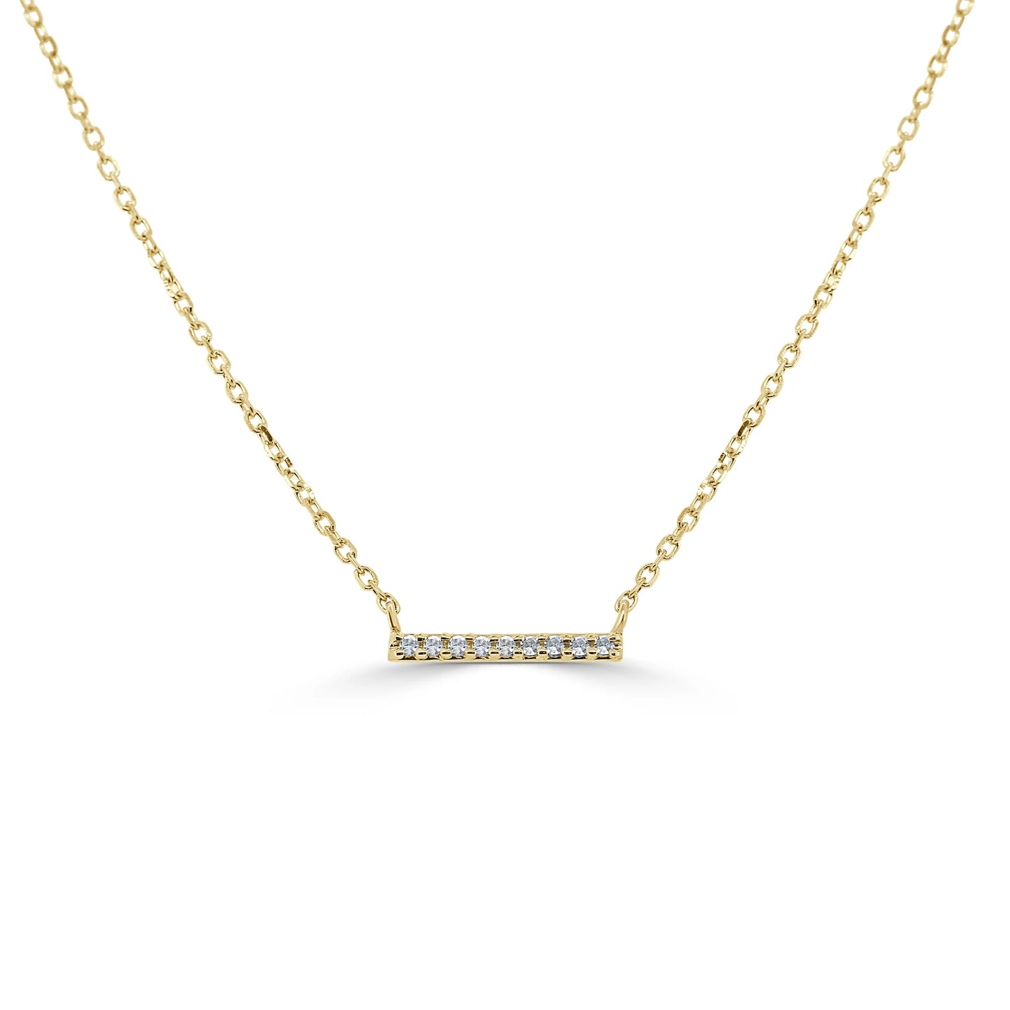 gold and diamond bar necklace