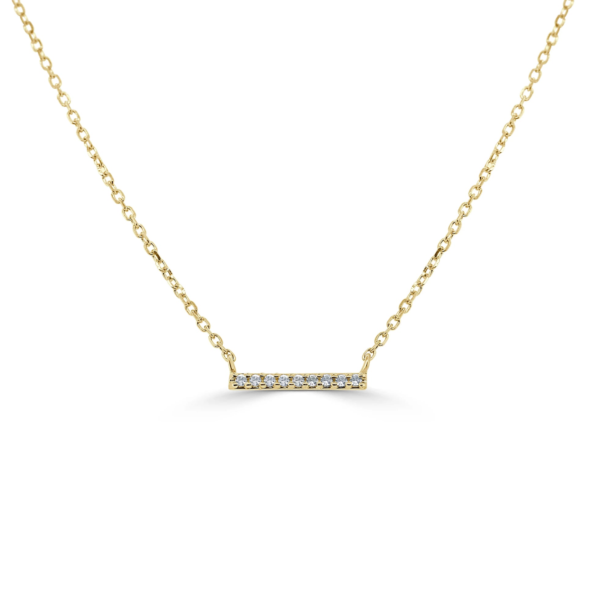 gold and diamond bar necklace