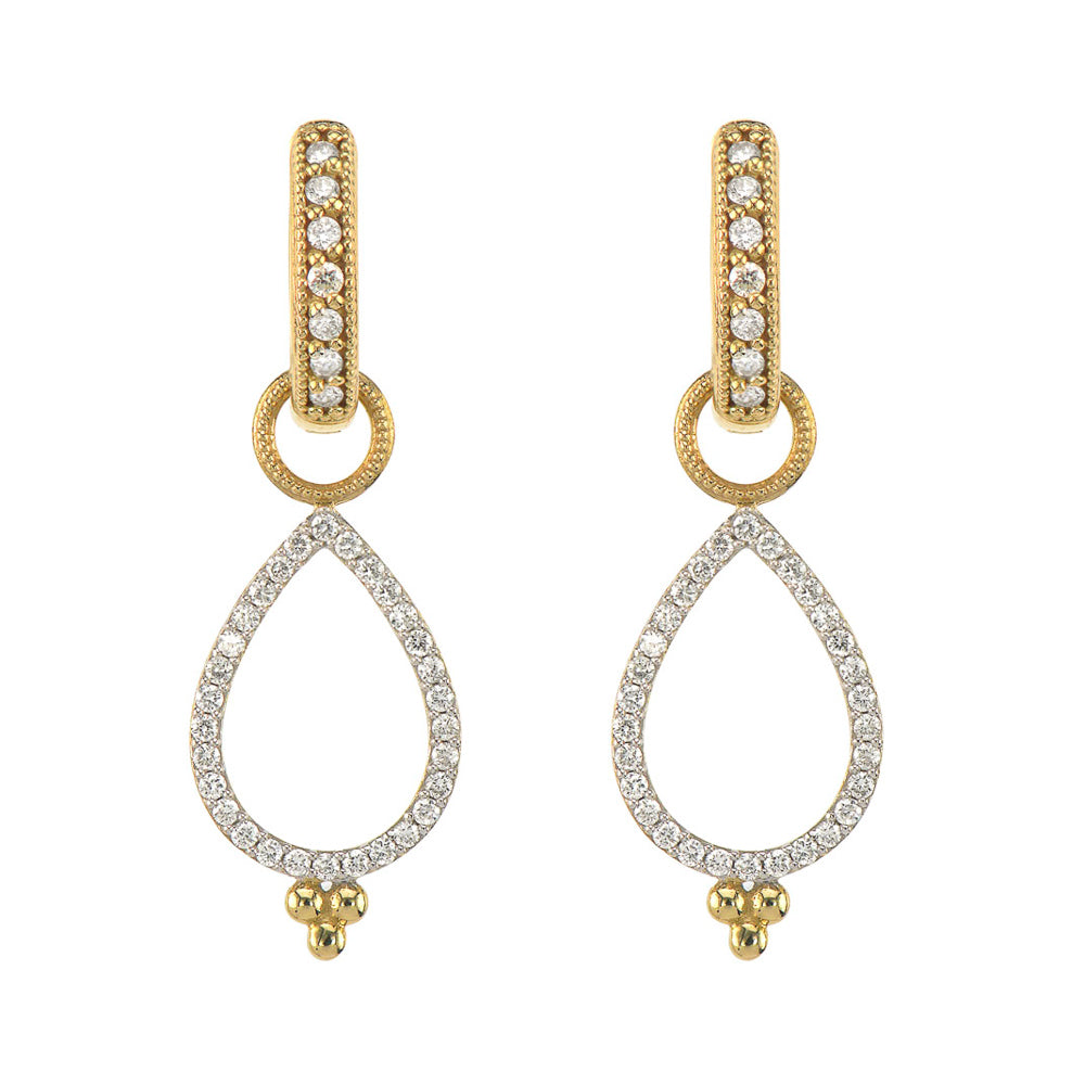 mixed metal earrings with diamonds