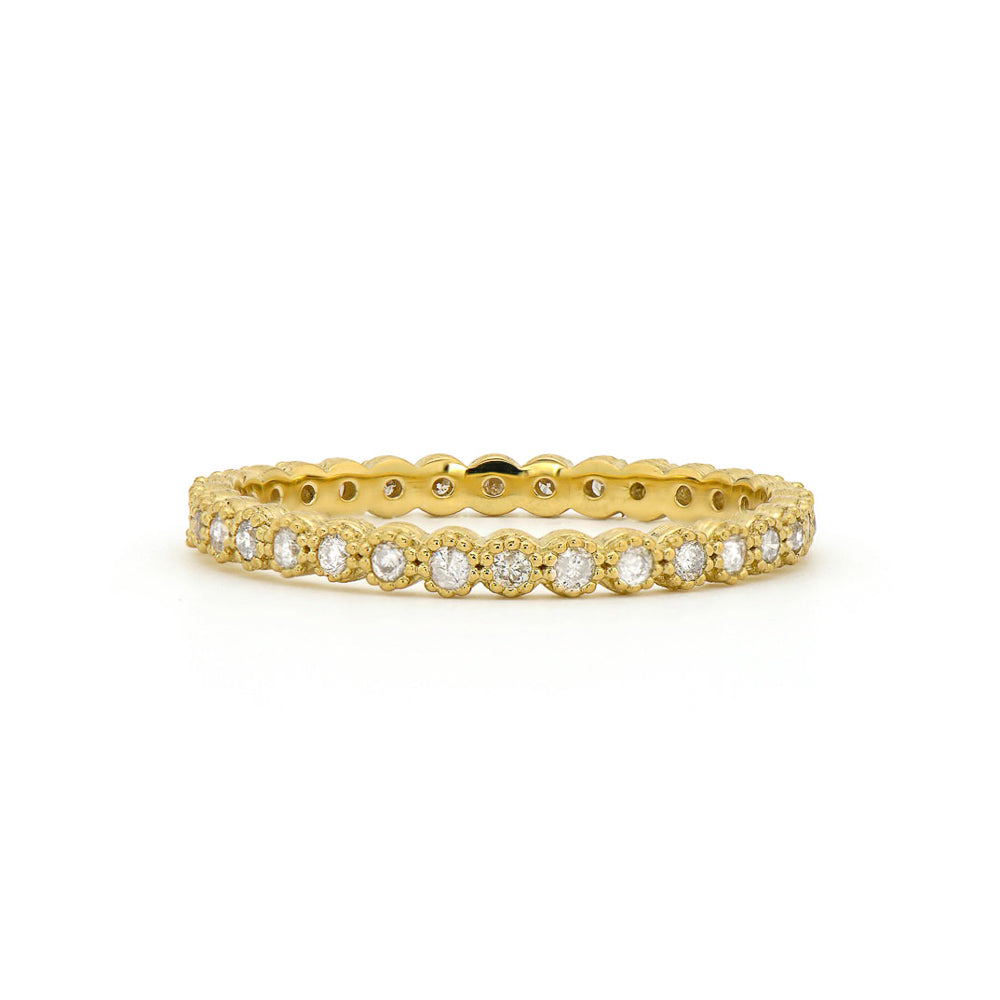 gold band with diamonds