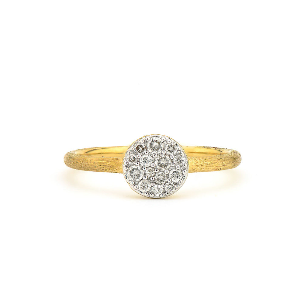 gold band with circle diamonds