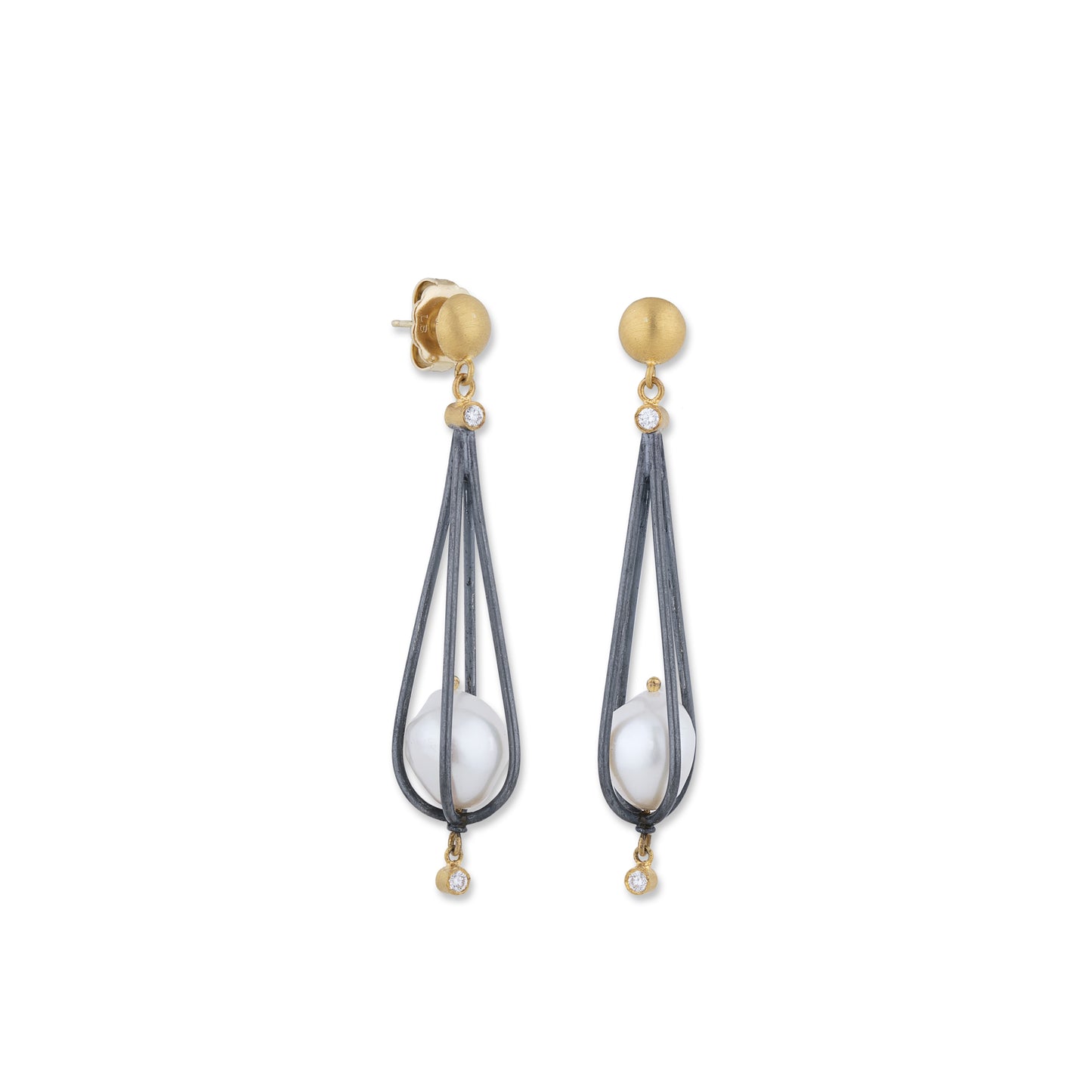 pearl drop earrings with gold studs 